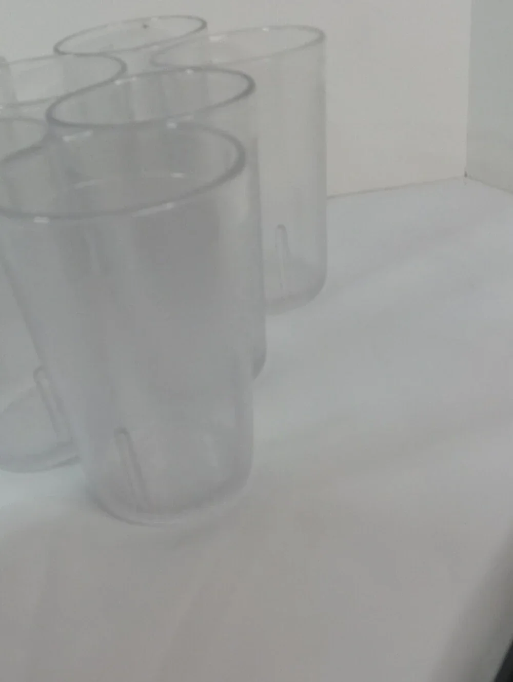 Vintage Texan Clear Pebble Textured Plastic Drinking Tumblers - Set of 10